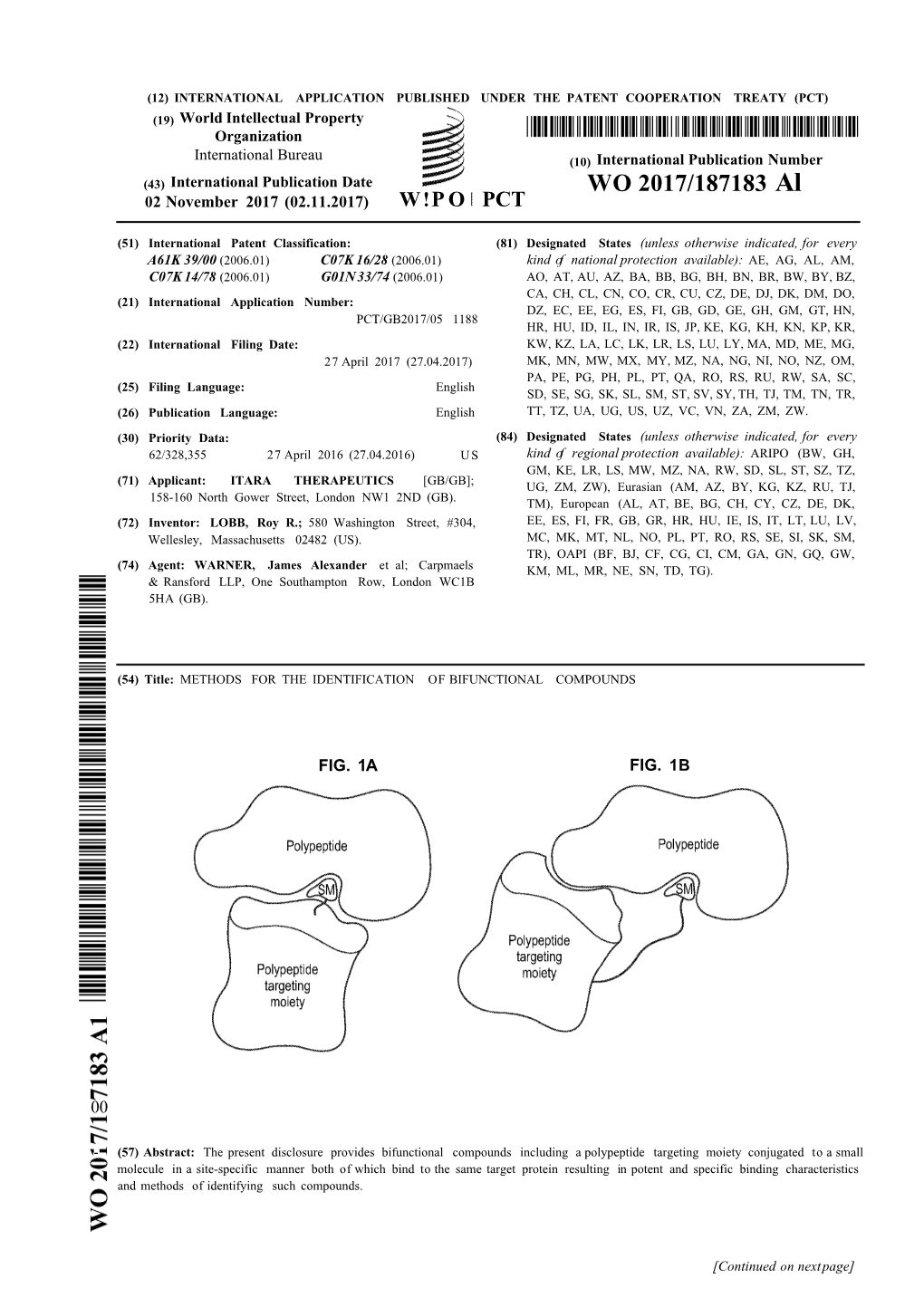 WO 2017/187183 Al 02 November 2017 (02.11.2017) W!P O PCT