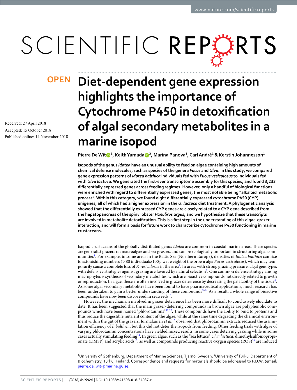 Diet-Dependent Gene Expression Highlights the Importance Of