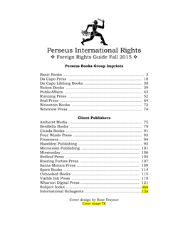 Perseus International Rights  Foreign Rights Guide Fall 2015 