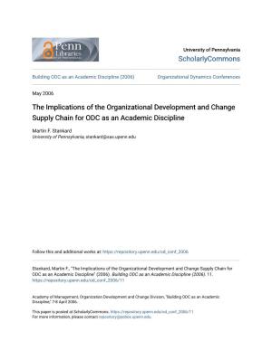 The Implications of the Organizational Development and Change Supply Chain for ODC As an Academic Discipline