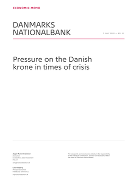 Pressure on the Danish Krone in Times of Crisis