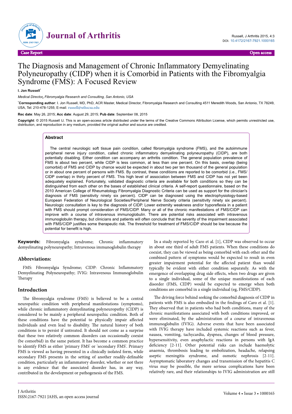 The Diagnosis and Management of Chronic Inflammatory