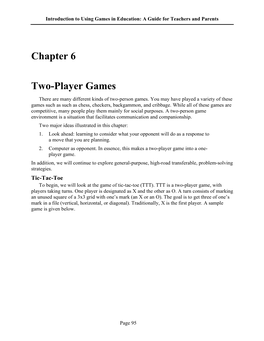 Chapter 6 Two-Player Games
