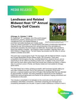 Lendlease and Related Midwest Host 13Th Annual Charity Golf Classic