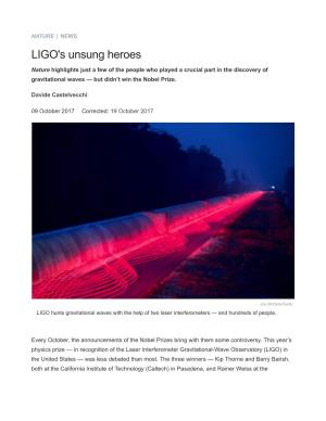 LIGO's Unsung Heroes : Nature News & Comment