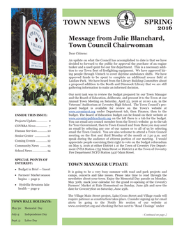 Spring 2016 Newsletter