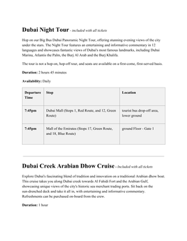 Dubai Creek Arabian Dhow Cruise​- ​Included with All
