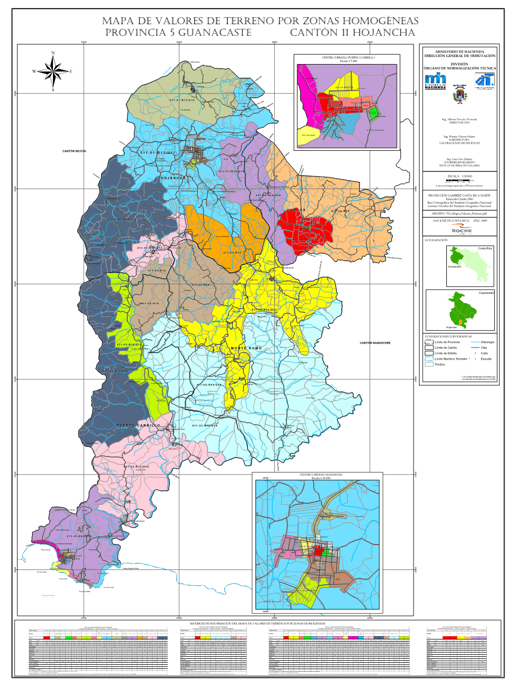 Mapa Del Cantón Hojancha 11, Distrito 01