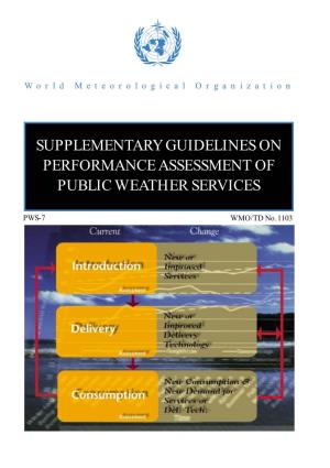 Supplementary Guidelines on Performance Assessment of Public Weather Services