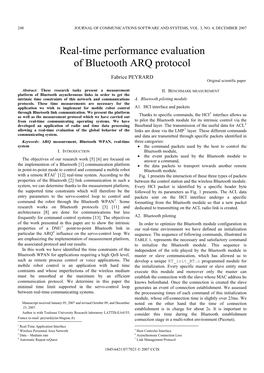 Real-Time Performance Evaluation of Bluetooth ARQ Protocol