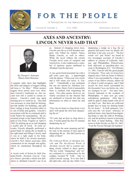 AXES and ANCESTRY: LINCOLN NEVER SAID THAT Ax