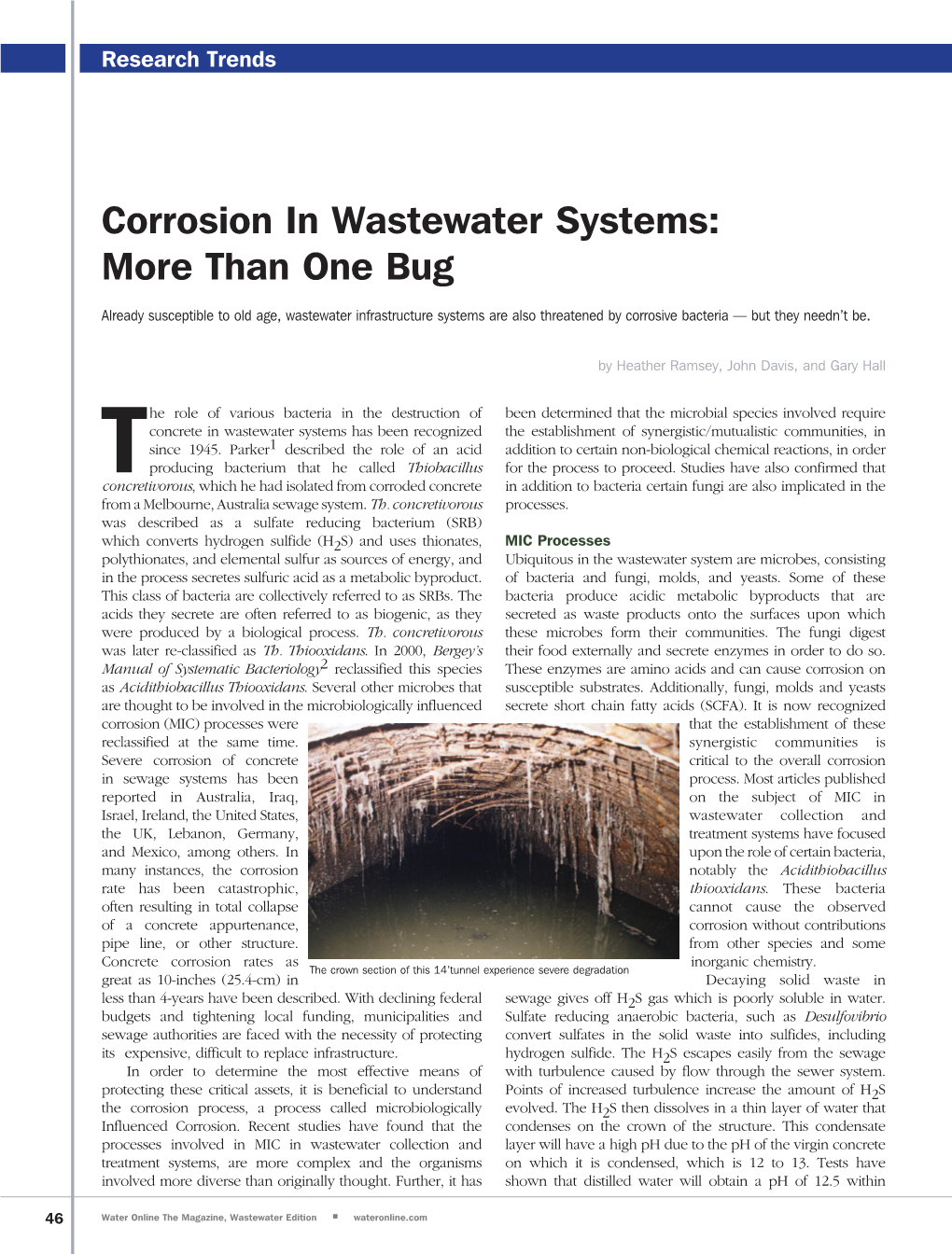 Corrosion in Wastewater Systems: More Than One Bug