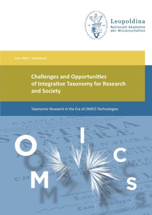 Challenges and Opportunities of Integrative Taxonomy for Research and Society