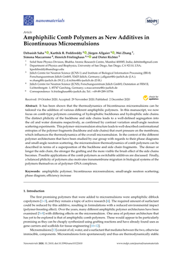 Amphiphilic Comb Polymers As New Additives in Bicontinuous Microemulsions