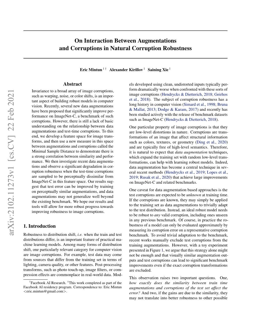 On Interaction Between Augmentations and Corruptions in Natural Corruption Robustness