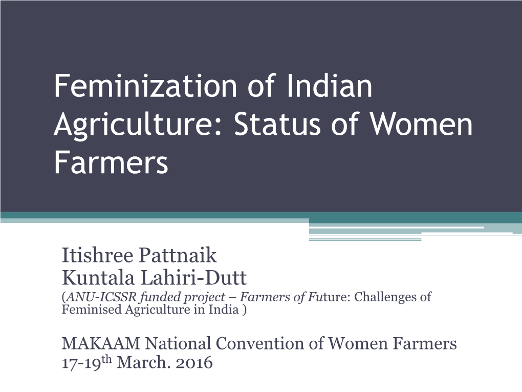 feminization of agriculture upsc essay