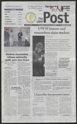 UWM Honors and Remembers Slain Student