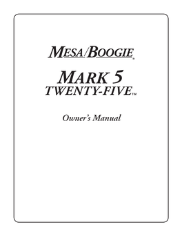 Mesa Mark Iv Manual