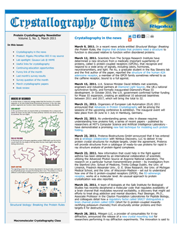 Protein Crystallography Newsletter Volume 3, No