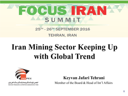 Iran Mining Sector Keeping up with Global Trend
