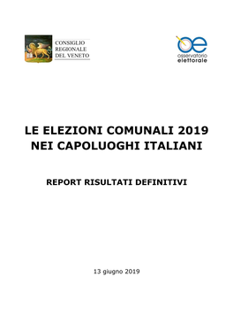 Le Elezioni Comunali 2019 Nei Capoluoghi Italiani