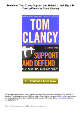 Download Tom Clancy Support and Defend a Jack Ryan Jr Novel Pdf Book by Mark Greaney