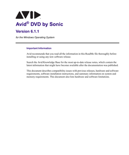 Avid DVD by Sonic