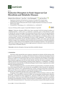 Endocrine Disruptors in Food: Impact on Gut Microbiota and Metabolic Diseases