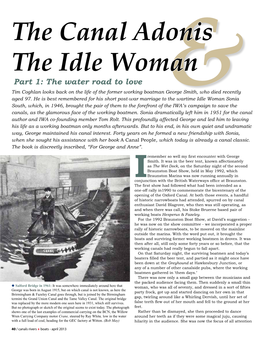The Canal Adonis the Idle Woman