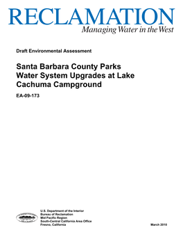 Santa Barbara County Parks Water System Upgrades at Lake Cachuma Campground