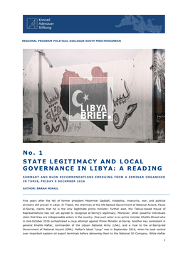 Local Governance and State Legitimacy in Libya