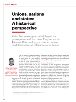 Unions, Nations and States: a Historical Perspective