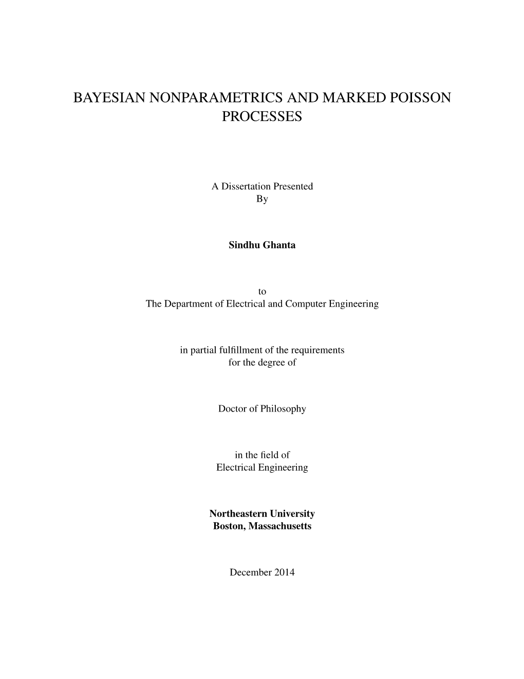Bayesian Nonparametrics and Marked Poisson Processes