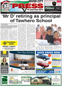 Retiring As Principal of Tawhero School