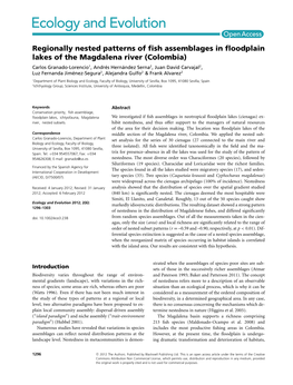 Regionally Nested Patterns of Fish Assemblages In