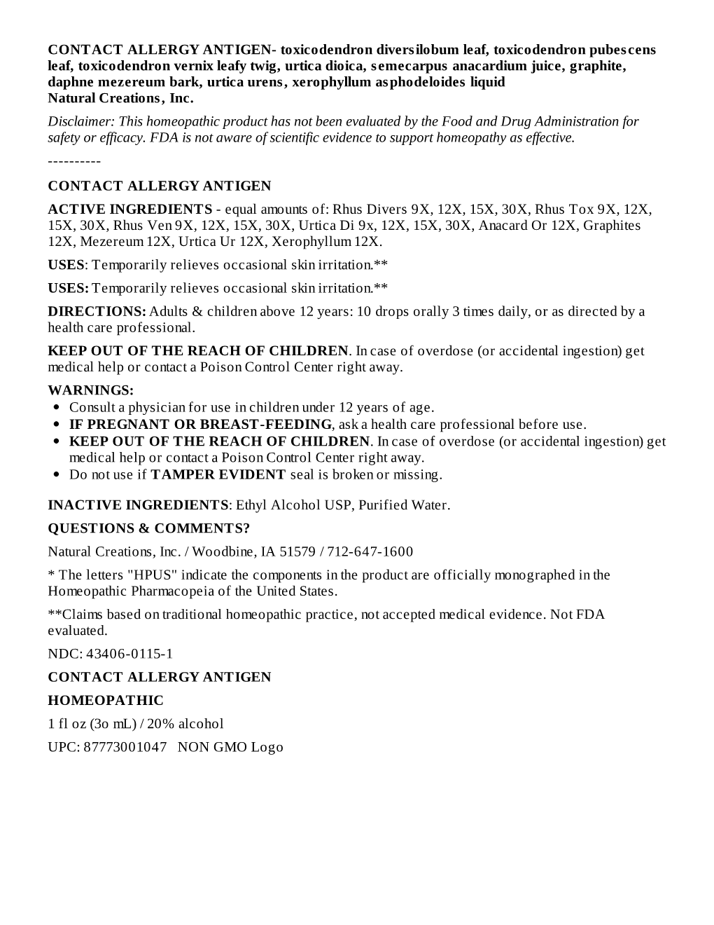 Contact Allergy Antigen