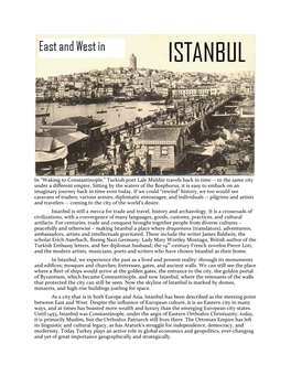 In “Waking to Constantinople,” Turkish Poet Lale Müldür Travels Back in Time ‐‐ to the Same City Under a Different Empire