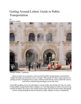 Getting Around Lisbon: Guide to Public Transportation