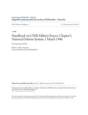 Handbook on USSR Military Forces: Chapter I, National Defense System, 1 March 1946 War Department (USA)