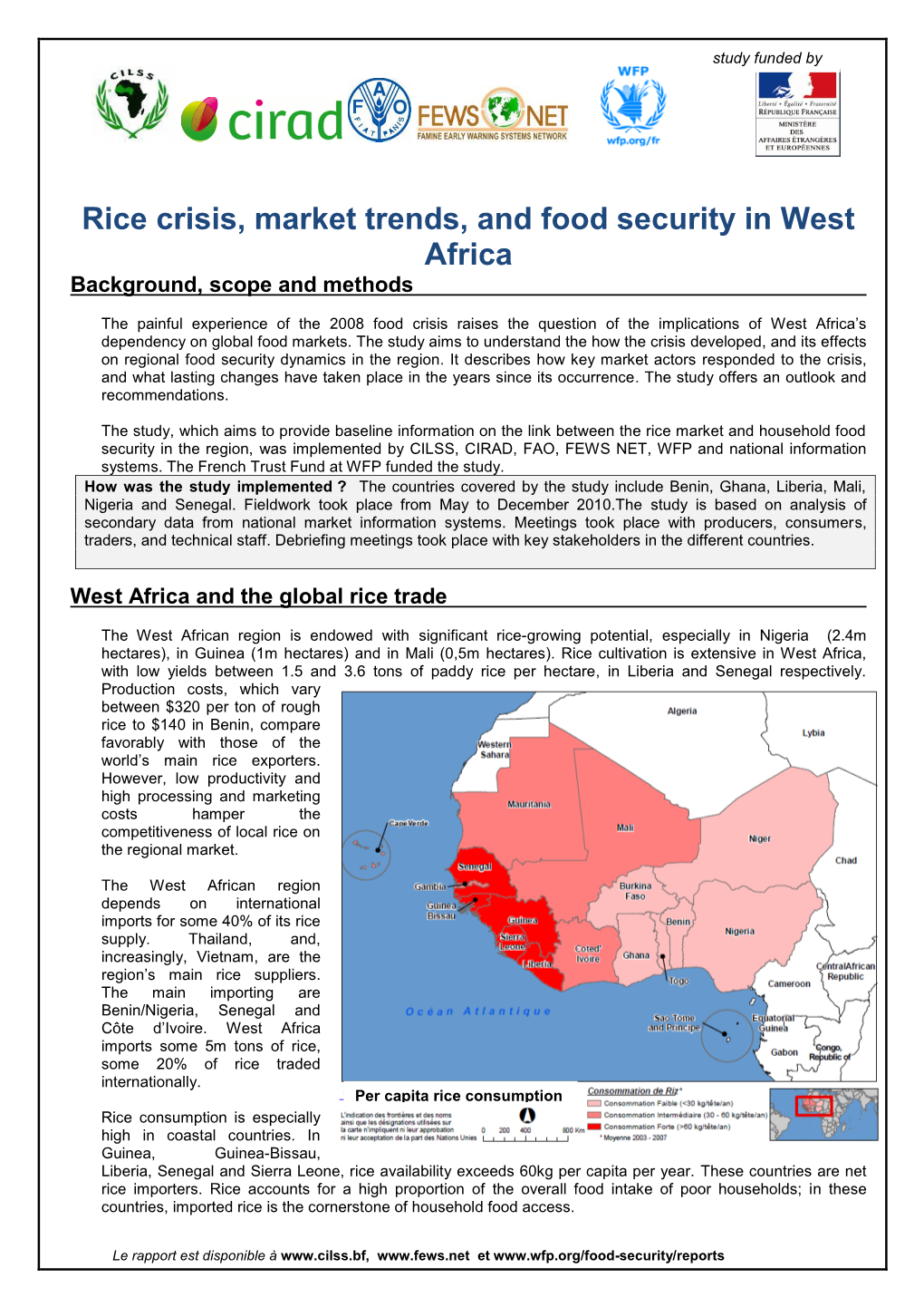 Rice Crisis, Market Trends, and Food Security in West Africa Background, Scope and Methods