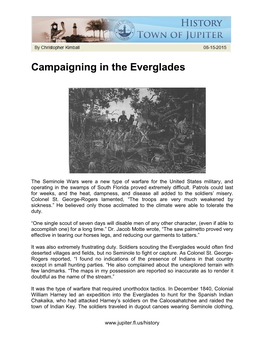 Campaigning in the Everglades