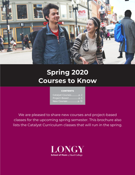 Spring 2020 Courses to Know