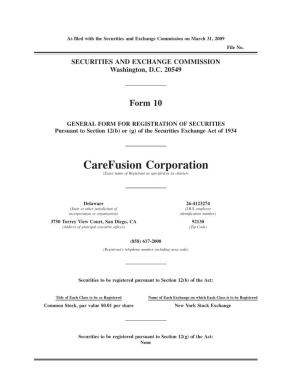 Carefusion Corporation (Exact Name of Registrant As Specified in Its Charter)