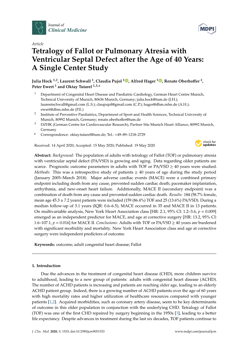 Tetralogy of Fallot Or Pulmonary Atresia with Ventricular Septal Defect After the Age of 40 Years: a Single Center Study