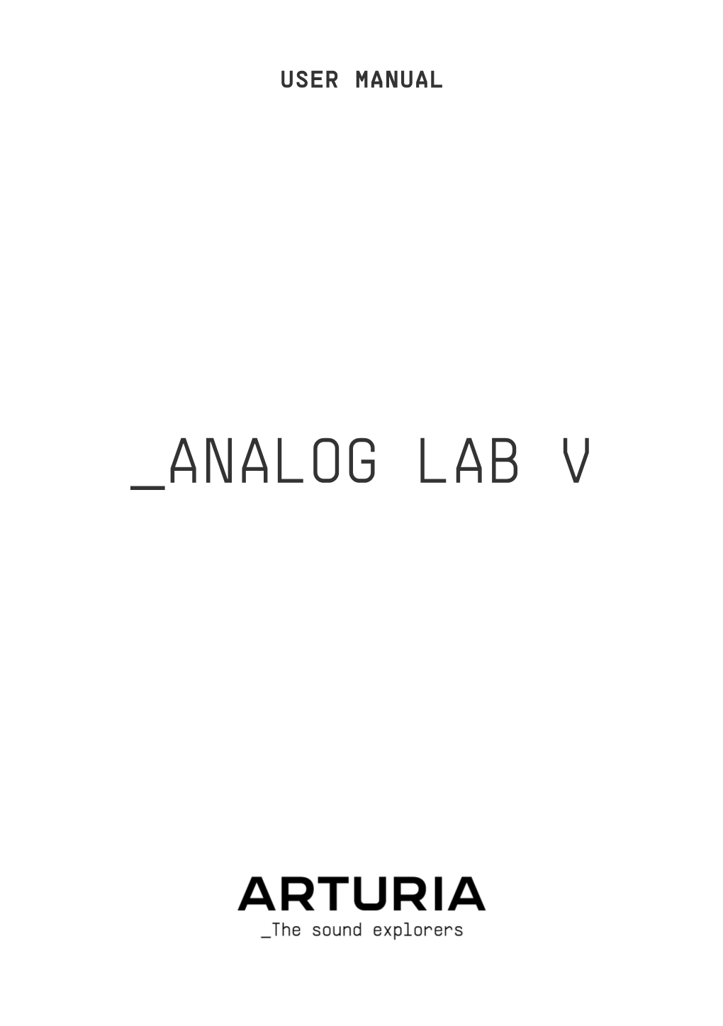 User Manual Analog Lab V