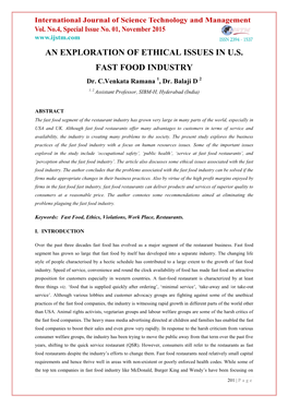 Fast Food Industry in USA