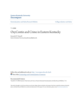 Oxycontin and Crime in Eastern Kentucky Kenneth D