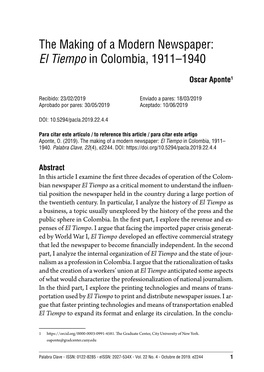 El Tiempo in Colombia, 1911–1940