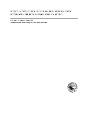 A Computer Program for Streamflow Hydrograph Separation and Analysis
