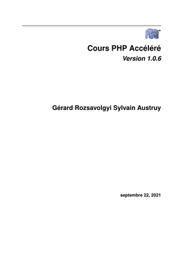 Cours PHP Accéléré Version 1.0.6